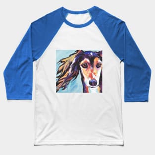 Saluki Hound Bright colorful pop dog art Baseball T-Shirt